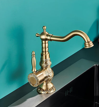 Robinet lavabo vintage sculpté - Grande version