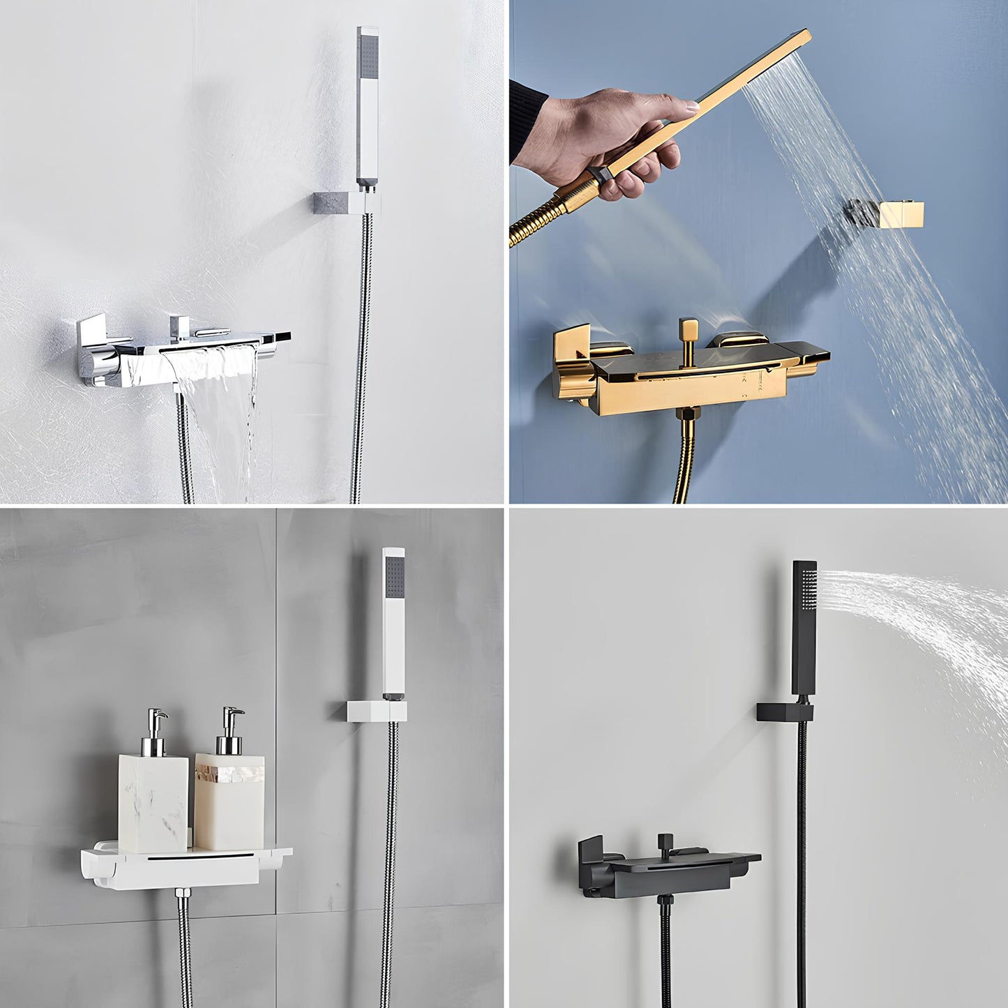 Robinet mitigeur baignoire mural –  Cascade & douchette