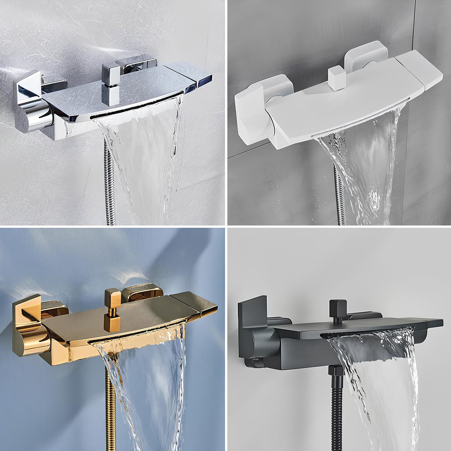Robinet mitigeur baignoire mural –  Cascade & douchette