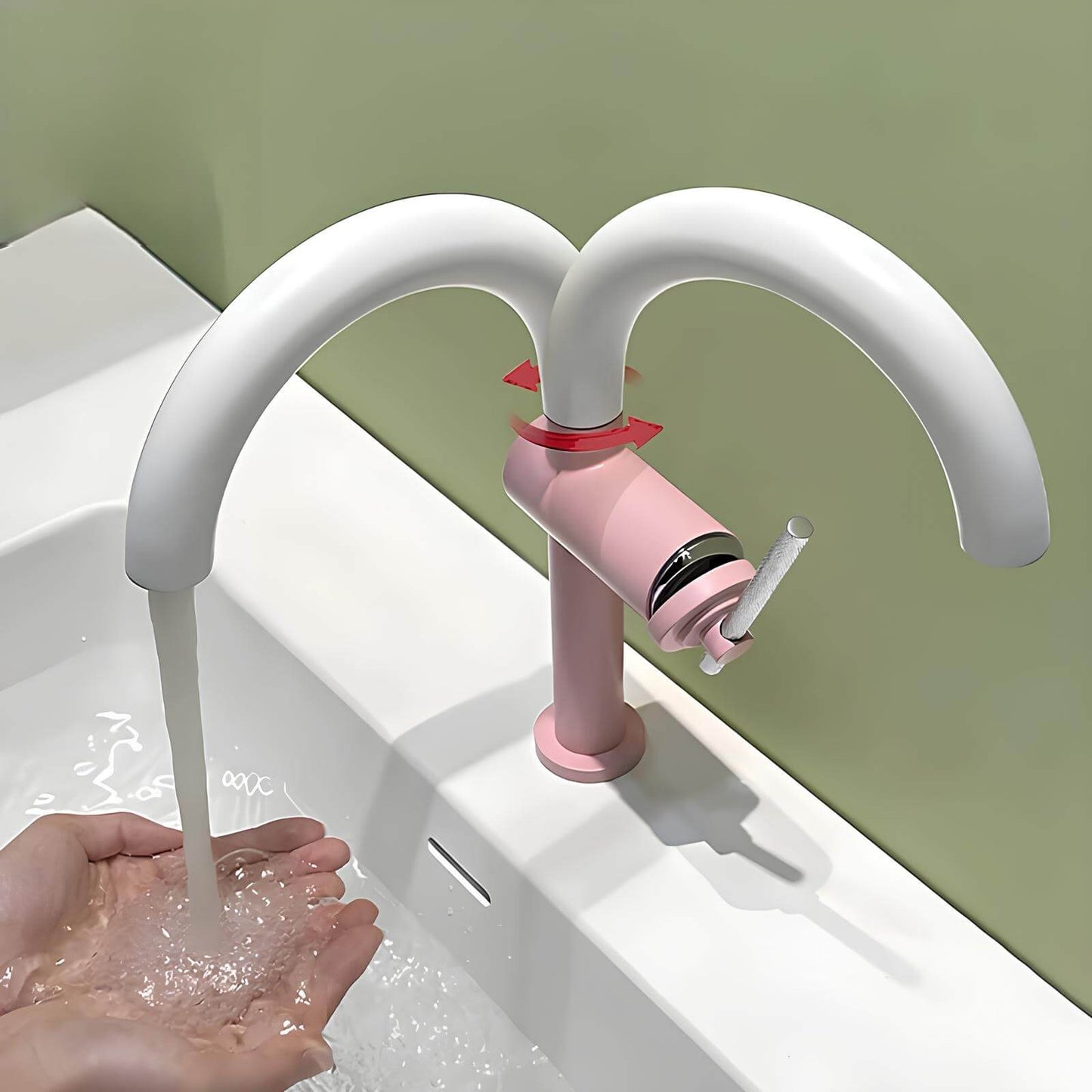 Robinet mitigeur en laiton – bec rotatif 360°, design moderne