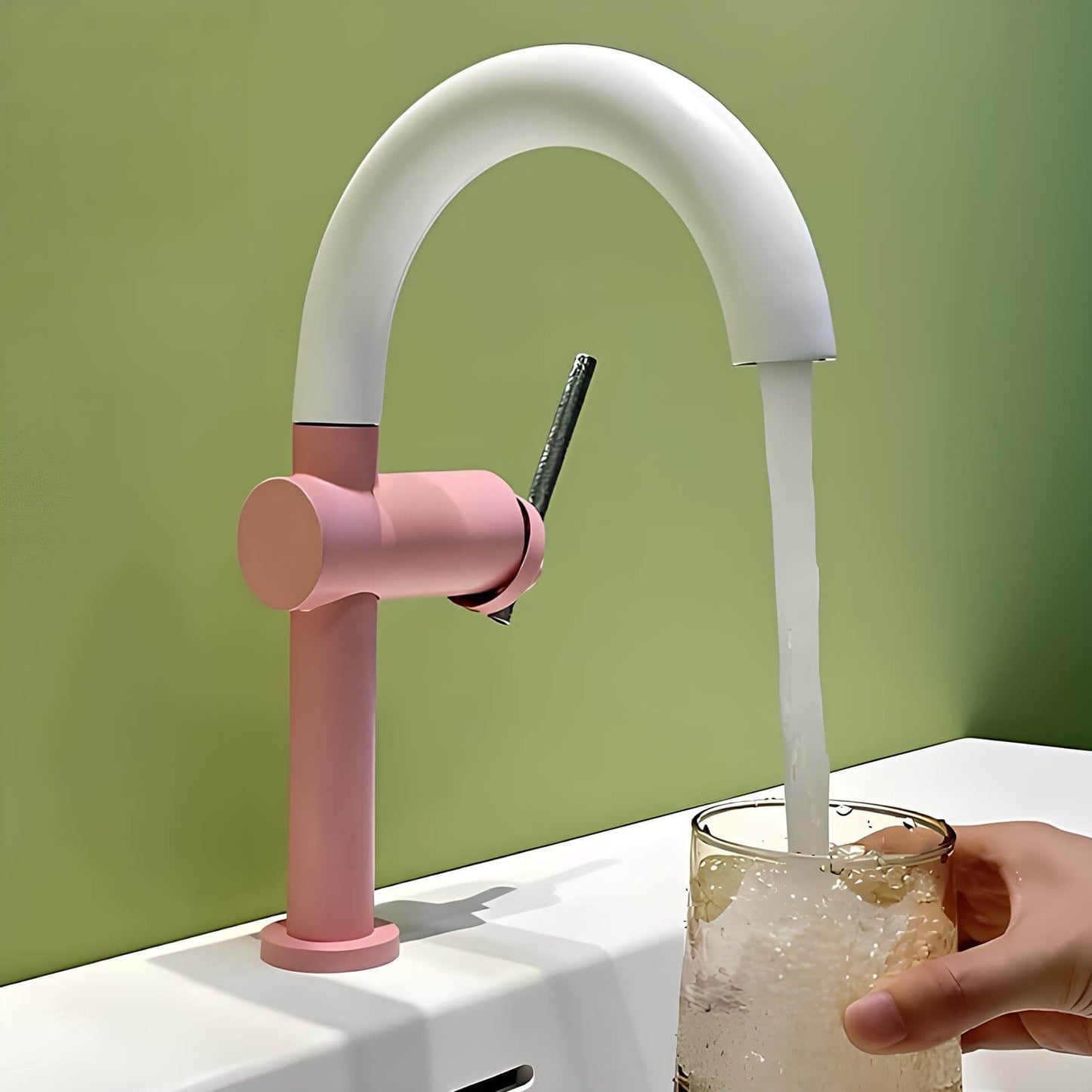 Robinet mitigeur en laiton – bec rotatif 360°, design moderne