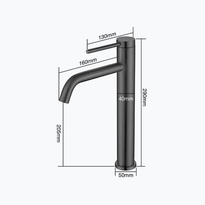 Robinet mitigeur inox – design brossé, bec arrondi