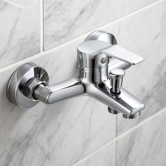 Robinet mitigeur mural avec bouton-poussoir
