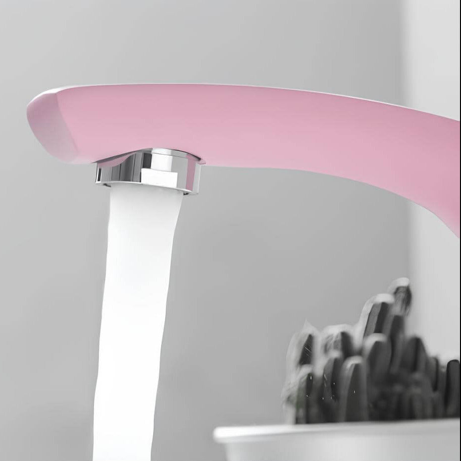 Robinet mitigeur rose en laiton – mitigeur cascade pour lavabo