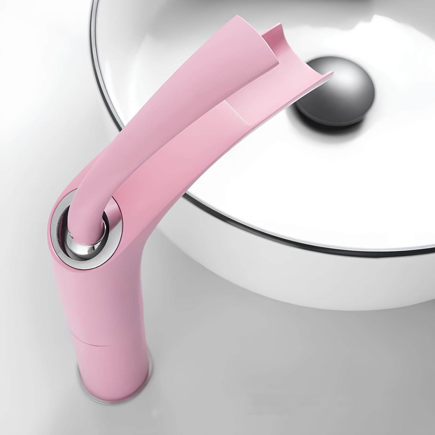 Robinet mitigeur rose en laiton – mitigeur cascade pour lavabo