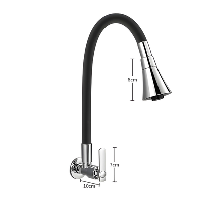 Robinet mural cuisine - Flexible pivotant 360° - Eau froide