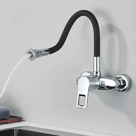 Robinet mural cuisine – mitigeur pliable avec bec orientable 360°