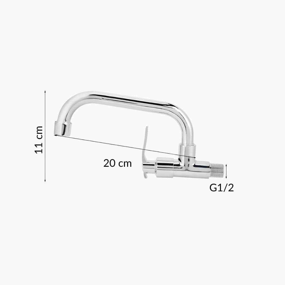 Robinet mural eau froide pour cuisine ou buanderie