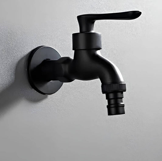 Robinet mural d'extérieur noir - eau froide