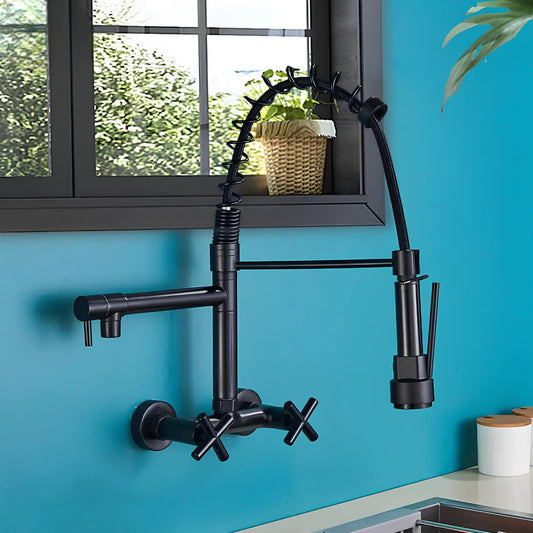 Robinet douchette mural - style industriel