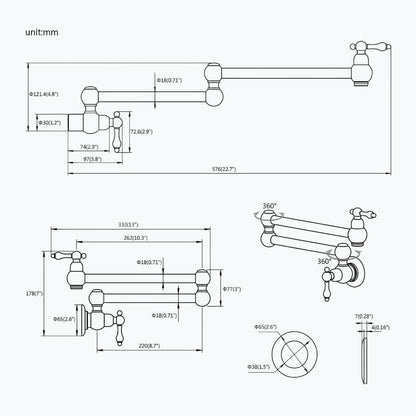 Robinet rabattable design – eau froide