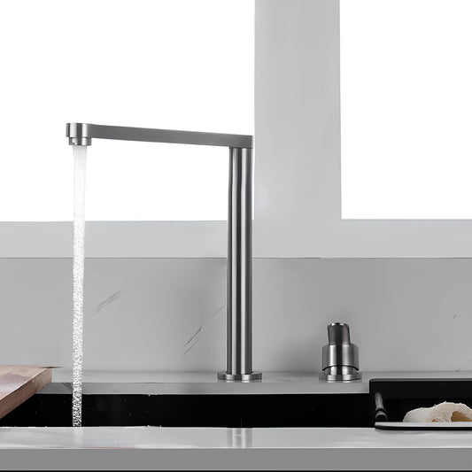 Robinet cuisine encastré en Inox